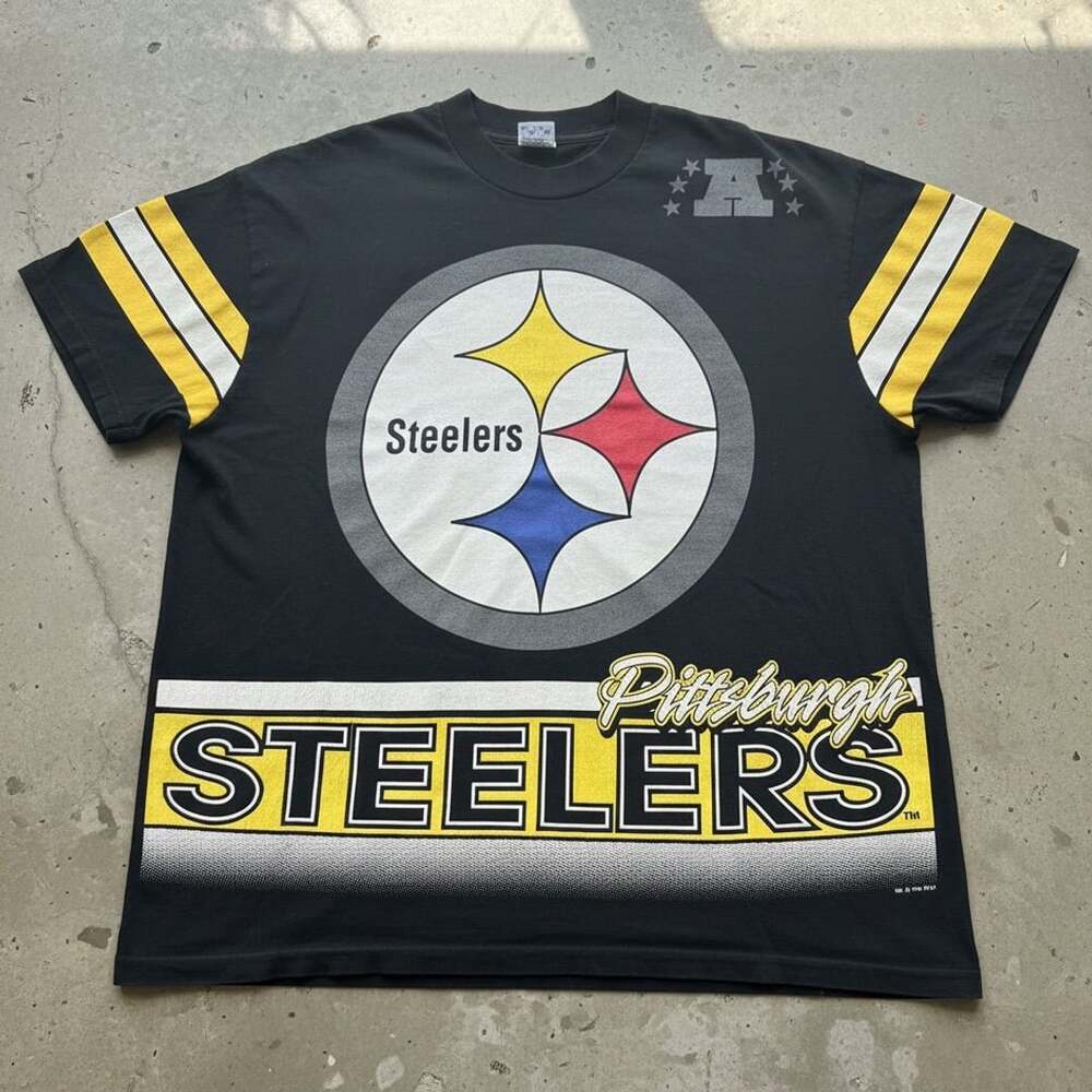 Salem Sportswear Vintage Pittsburgh Steelers 1994 AOP T-Shirt Black XL